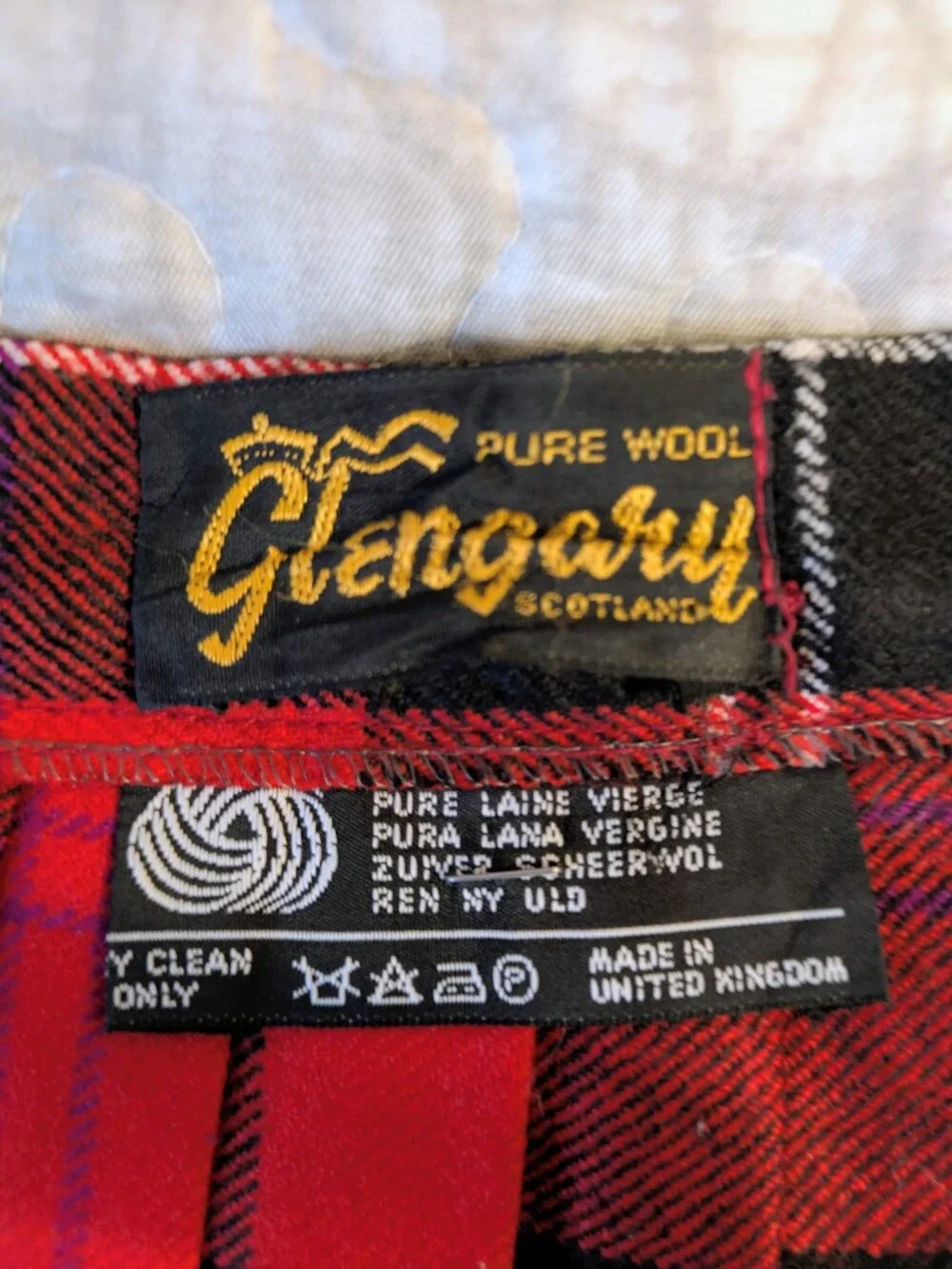 Glengary Scotland Vintage 100% Wool Tartan Wrap Pleated Skirt with Buckle Detail - Picture 2 of 15